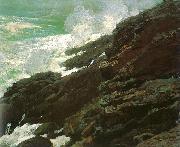 Winslow Homer High Cliff, Coast of Maine Spain oil painting artist